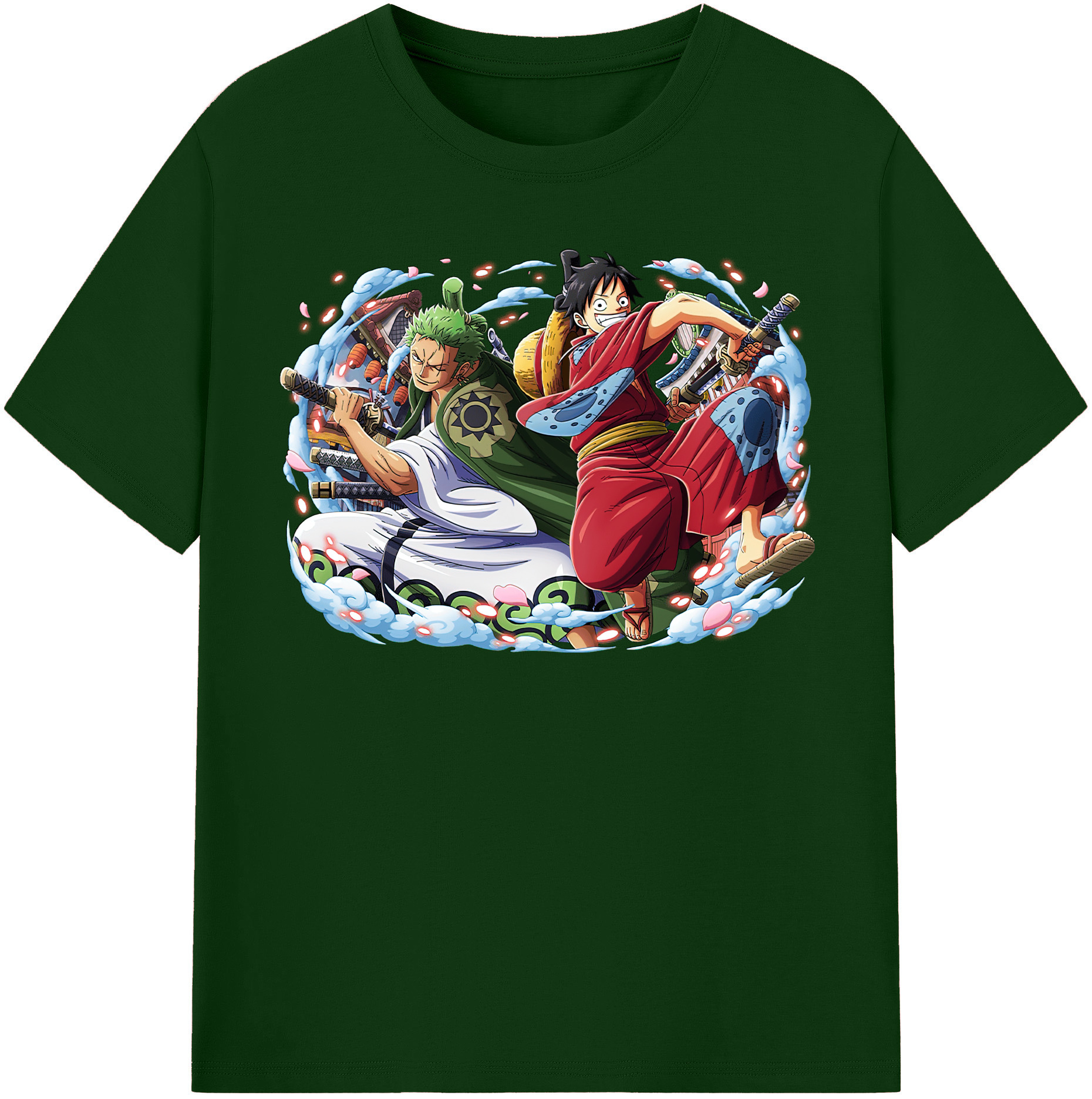 ワンピース モンキー・D・ルフィ ONE PIECE Monkey D. Luffy 綿100％半袖Tシャツ（フロントプリント）